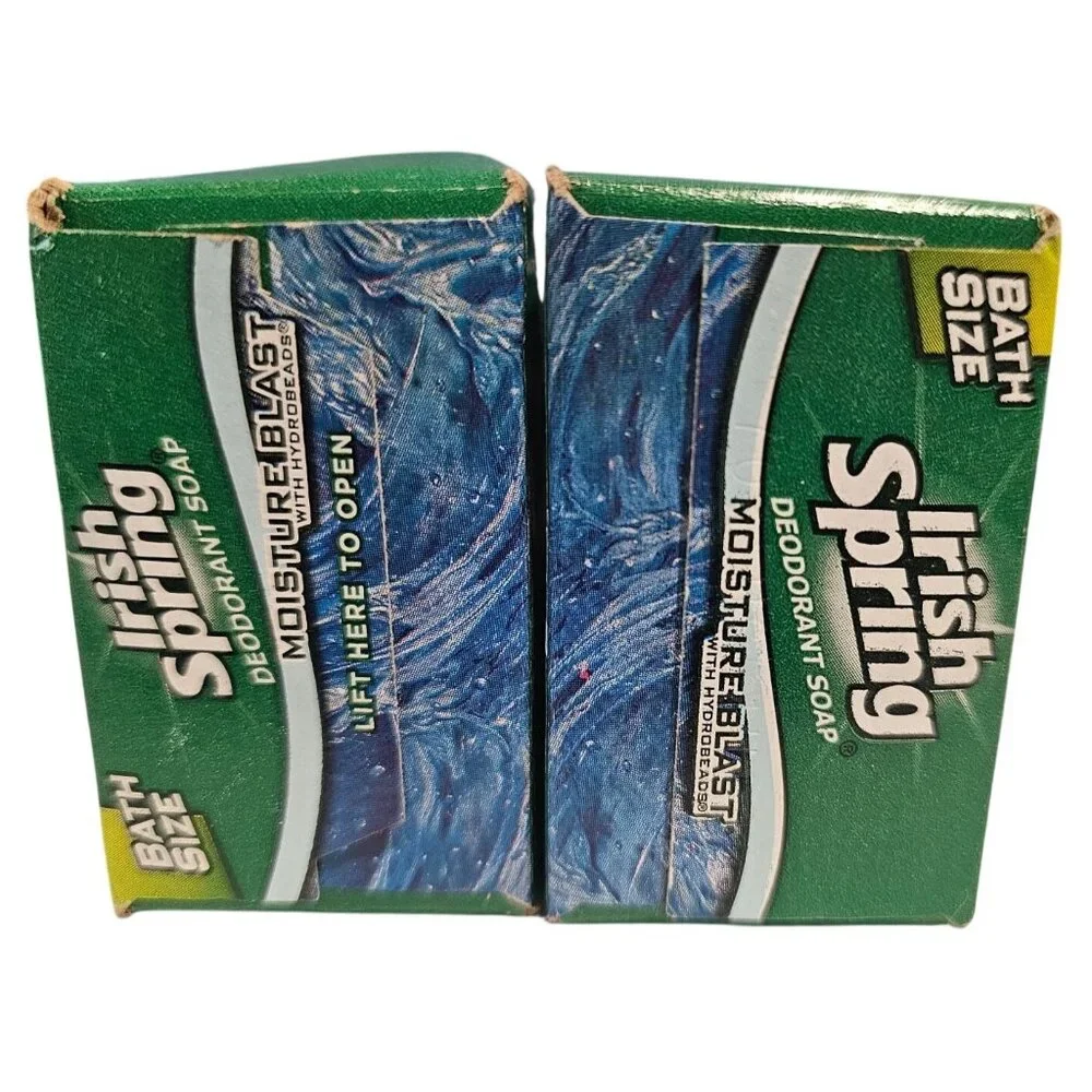 Irish Springs Moisture Blast Deodorant Soap Set of 2 UNOPENED Bars See Descript